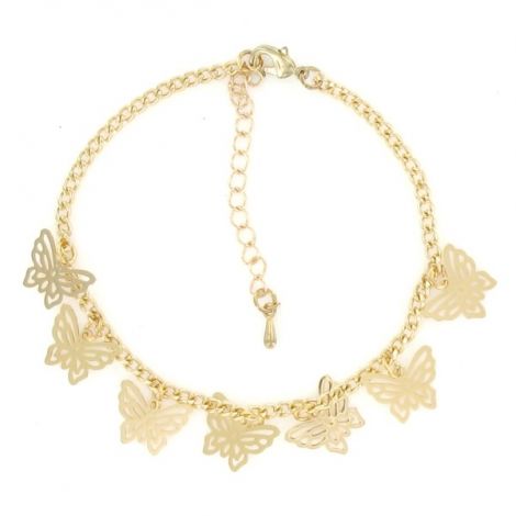 Bracelet papillons en métal doré