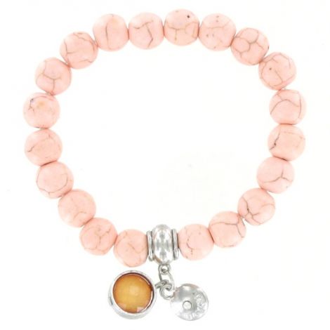 Bracelet élastique perles naturelles rose