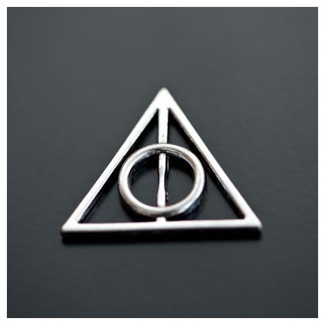 Breloque Symbole Harry Potter Argenté vieilli