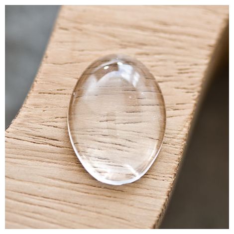 Cabochon en verre transparent Rond 1,8x2,5cm