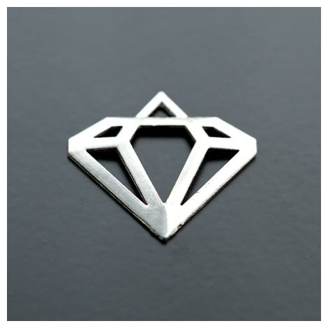 Pendentif Connecteur Diamant Argent vieilli