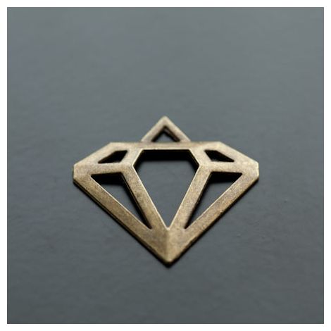 Pendentif Connecteur Diamant Bronze vieilli