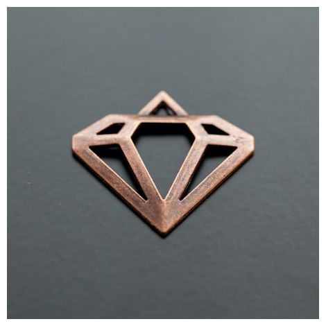 Pendentif Connecteur Diamant Cuivre Rouge