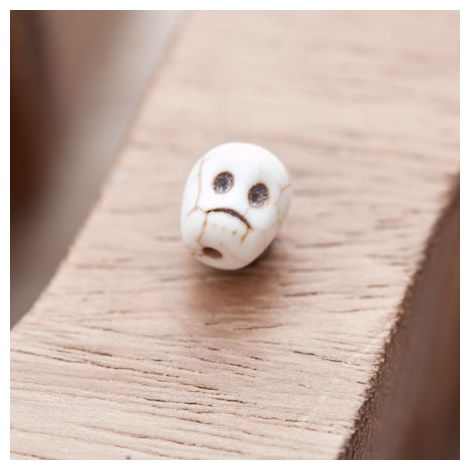Perle de Gemme Petite Tête de mort - Skull 10mm Blanc