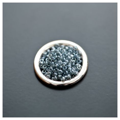 Perle de Rocaille 2mm Verre Gris Transparent