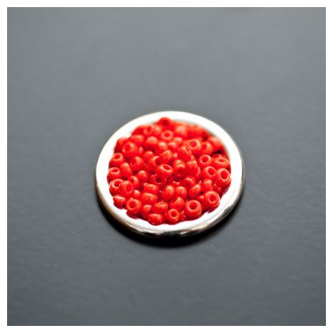Perle de Rocaille 2mm Verre Rouge Orange