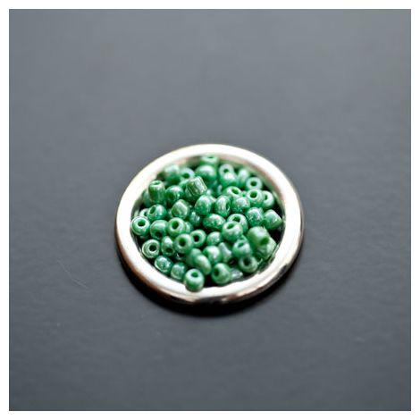 Perle de Rocaille 2mm Verre Vert Océan Nacré