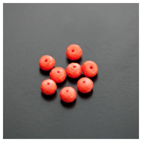 Perle de Turquoise Synthétique Boulier 6mm Facettes Rouge Orange