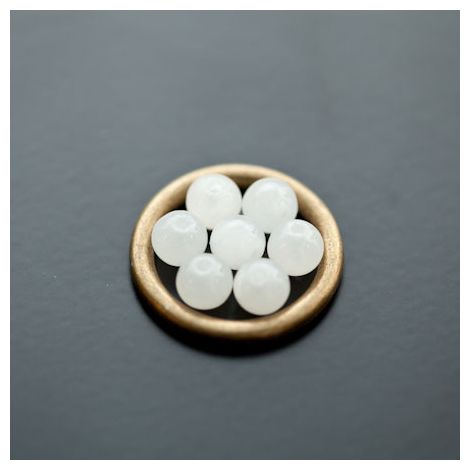 Perle en Jade 6mm Blanc