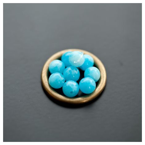 Perle en Jade 6mm Bleu