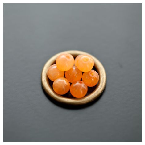 Perle en Jade 6mm Orange