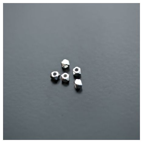 Perle en métal Boulon 3mm Argenté