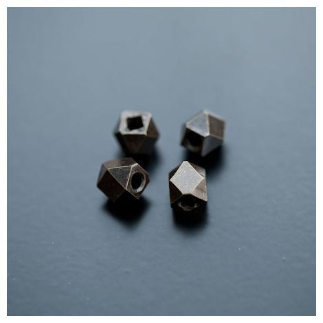 Perle en métal Ronde 7x8mm Facettes Bronze vieilli