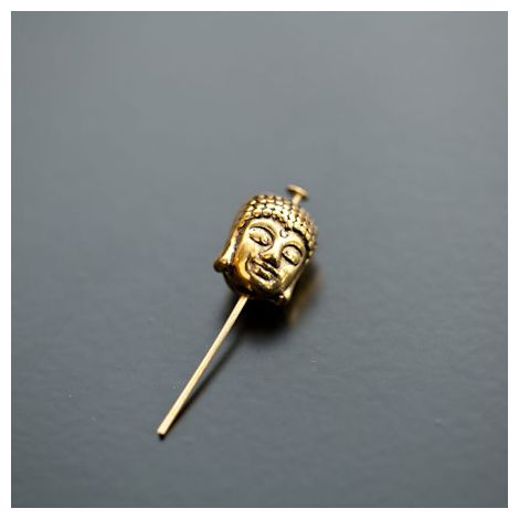 Perle en métal Tête de Bouddha 11x9mm Doré