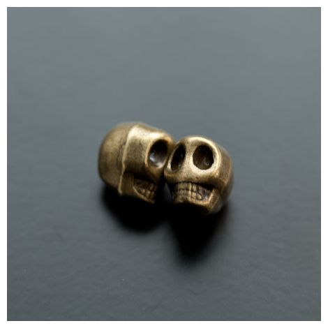 Perle en métal Tête de mort - Skull 13mm Bronze vieilli