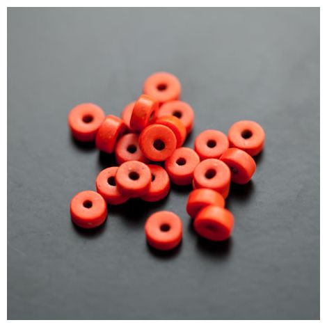 Perle en Turquoise Synthétique Pastille 6x3mm Rouge Orange