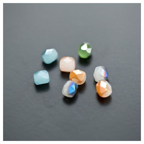 Perle en verre 6mm Opaque Jade Couleur Mixte