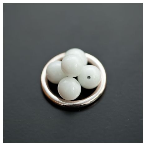 Perle en verre Rond 8mm Blanc