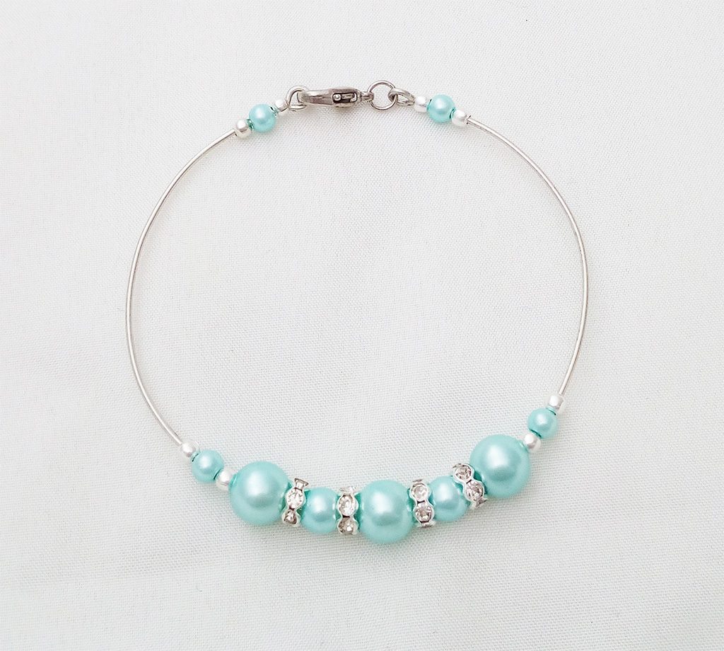 bracelet rigide perles nacrées